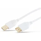 S/CONN maximum connectivity USB Verlängerung Kabel, A/A , HIGH SPEED, vergoldete Kontakte, USB 2.0, weiß 1.8m