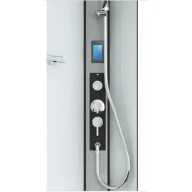 SANOTECHNIK Austin Komplettdusche mit Schiebetür 90 x 215 cm schwarz Sicherheitsglas