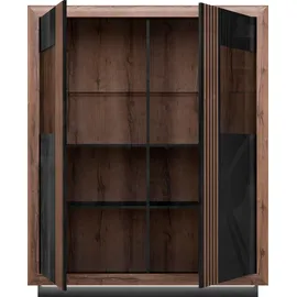Forte Highboard Savona 133 x 161,8 x 42,3 cm Schwarz / Braun
