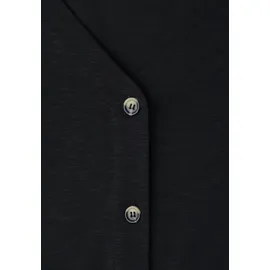 street one studio STREET ONE Shirt mit V-Neck und Knopfleiste - schwarz,