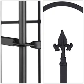 Relaxdays Gartenzaun Metall Goth schwarz 4er Set
