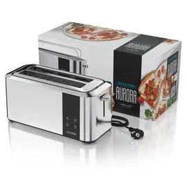 Arendo Langschlitz-Toaster Silber