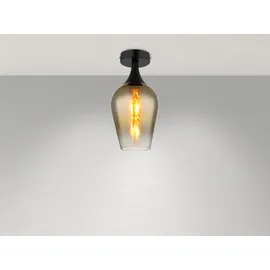meineWunschleuchte Kleine LED Deckenleuchte für Wohnzimmer Lampenschirm Glas, Ø15cm