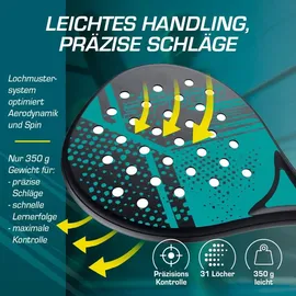 #DoYourFitness #DoYourSports Padel Schläger Starterset, | zwei Padelschläger Ball und Netz - Schwarz