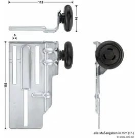 Hörmann Rollenhalter mit Laufrolle Beschlag z rechts