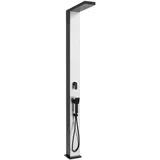 STEINBACH Solardusche Skyfall – 049096 – Regendusche in Schwarz/Silber mit 40 l Aluminiumtank inklusive Einer Schwalldusche und Handbrause – 2,20 m hoch