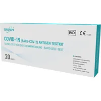 EUROPAPA® 20x Corona Laientest Selbsttest Covid-19 Antigentest auf SARS-CoV-2 Schnelltest zur Eigenanwendung Testkassete Probentupfer Antigenextrakt einzelverpackt
