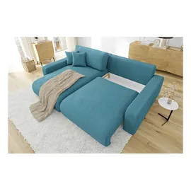 s-style möbel Ecksofa Emma ¦ türkis/petrol ¦ Maße (cm): B: 234 H: 78