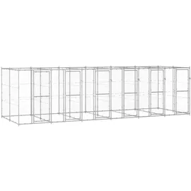 vidaXL Outdoor-Hundezwinger Verzinkter Stahl 14,52 m2