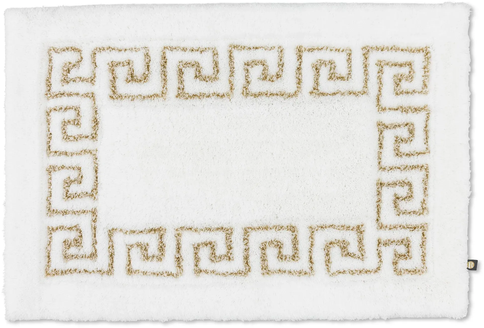 Rhomtuft »Mäander« Badteppich 70x120 cm / weiss-goldlurex