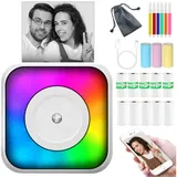 MOPUEA Mini-Thermodrucker Bluetooth Farbwechselnd Set mit 13 Rollen Papier Etikettendrucker, (Kein Tintenbedarf, 203 DPI, OCR, tragbar, langlebiger Akku) weiß