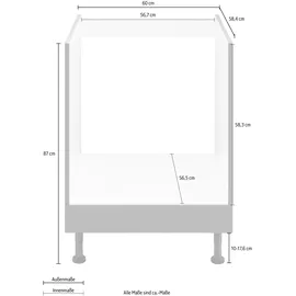 OPTIFIT Herdumbauschrank Parma 60 x 58,4 x 87 cm Weiß