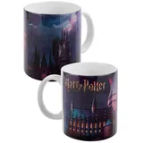 HARRY POTTER Tasse Hogwarts - Kaffeetasse Becher Kaffeebecher aus Keramik 320 ml in blau/schwarz Gr.: onesize
