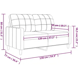 vidaXL 2-Sitzer-Sofa Schwarz 120 cm Stoff