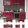 Vicco Küchenzeile Fame-Line 240 cm Bordeaux Hochglanz