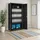 Tectake Werkzeugschrank Stahl 180 x 80 x 40 cm schwarz abschließbar mit 2 Flügeltüren 4 höhenverstellbare Einlegeböden