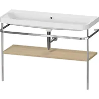 Duravit Happy D.2 Plus Möbelwaschtisch c-shaped mit Metallkonsole bodenstehend,