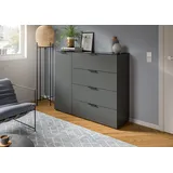 INOSIGN Kommode »Raio, Breite 135 cm, 1 Tür, 4 Schubkästen, Oberboden mit Glasplatte«, Anrichte, Sideboard, Highboard, Schrank,