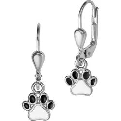 Paar Ohrhänger »Schmuck Geschenk Silber 925 Ohrschmuck Patentbrisur Ohrschmuck Pfote«, Made in Germany, 85036117-0 silberfarben-weiß-schwarz