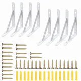 8 Stück Regalwinkel Schwarz Metall Regalträger Metall Schwerlast Wandregal Halterung Winkel 90 Grad Schwerlastkonsole mit Schrauben für Bücherregal Gärten küche(Tragkraft: 30KG) (300mm-White)