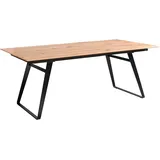 Musterring Esstisch "Tavia", schwarz, B:180cm H:76cm T:100cm, Tische, Bügelgestell in 3 Farben, Platte Charakter-Eiche geölt, ausziehbar