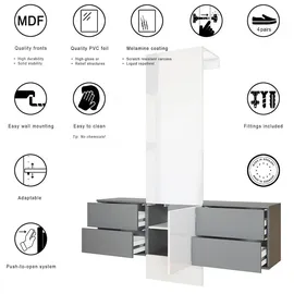 Vladon Wandgarderobe Carlton 157 x 193 x 35 cm Brombeer