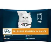 Purina Gourmet Perle Erlesene Streifen mit Truthahn, Thunfisch, Ente, Lamm 4 x 85 g