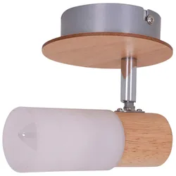 NÄVE Deckenspot "Todtnau", beige (natur), Ø 5,00cm H: 5,00cm, Lampen, Holzart Gummibaum, Spots flexibel verstellbar, E14 max 5W, weiß/natur