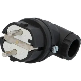 Unitec PCE 40502L Schuko-Stecker, Vollgummi, gewinkelt, schwarz