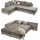 luma-home Eckcouch Kunstleder 3-Sitzer Graubraun/Beige