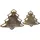 Beliani Dekotablett 2er Set Weihnachtsbaum DURIAN Metall Gold