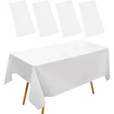 NYGGTYK 4 Kunststoff-Tischdecken, Tischdecke, Biertischdecke, Outdoor-Tischdecke Wetterfest, Kunststoff-Tischdeckenrolle, Faltbare Tischdecke, Rechteckige Tischdeckenrolle (Weiß)