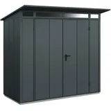 Hörmann Metall-Gerätehaus Berry Modern mit Pultdach Typ 1, 248 x 153 cm,anthrazitgrau,3,8 m2