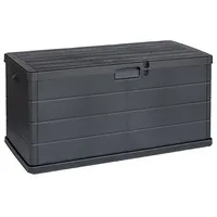 Mojawo Auflagenbox XL Auflagenbox Sitzbank 2 Personen Kunststoff Anthrazit 340L