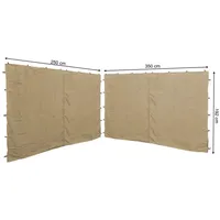 Quick Star 2 Seitenteile mit RV 250x192cm 350x192cm für