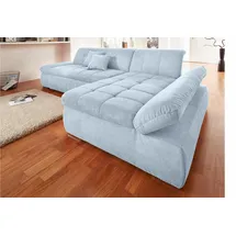 DOMO collection Ecksofa »NMoric XXL, B/T/H: 300/172/80cm, L-Form«, wahlweise mit Bettfunktion und Armlehnverstellung blau