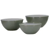 Travellife Salat Schüssel Set Palma Camping Schalen Melamin Keramik Optik 6 tlg Farbe: Green