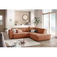 KAWOLA Sofa SAMU Ecksofa Cord rost Recamiere rechts