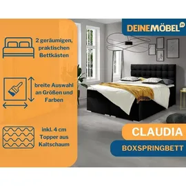 Deine Möbel 24 CLAUDIA 180 x 200 cm H4 Schwarz