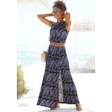 vivance by lascana Maxikleid Blau/Rosé Bedruckt 40
