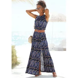 vivance by lascana Maxikleid Blau/Rosé Bedruckt 40
