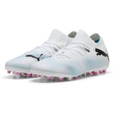 Puma Future 7 Match Mg Soccer Shoes, Puma White-Puma Black-Poison Pink, 45 EU