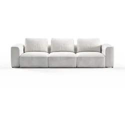 3-Sitzer RAUM.ID "Cushid", weiß, B:300cm H:62cm T:109cm, 88% Polyester, 12% Polyacryl, Sofas, Modulsofa, bestehend aus 3 Teilen, Breite 300 cm