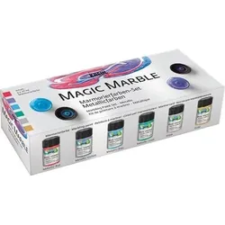 C.KREUL 73610 KREUL Magic Marble Marmorierfarben Set Metallic 6 x 20 ml