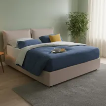Talamo Italia - Doppelbett Maya, Containerbett Mit Kunstlederbezug, 100% Made In Italy, Frontöffnung, Passend Für Matratze 140x190 Cm, Turteltaube