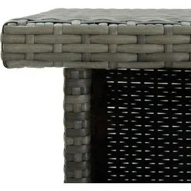 vidaXL Eck-Bartisch Grau 100x50x105 cm Poly Rattan