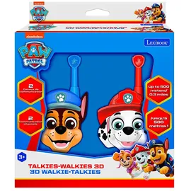 Lexibook Lexibook, Paw Patrol, 3D Chase und Marshall Walkie-Talkies, 500m Reichweite, 2 Kommunikationskanäle, Gürtelclip, Rot/Blau, TW18PA