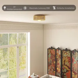 Homcom Boho-Deckenlampe 1 G9 rund beige