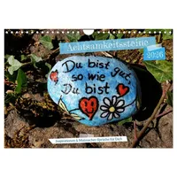 Calvendo Achtsamkeitssteine - Inspirationen & Mutmacher-Sprüche für Dich (Wandkalender