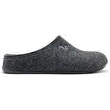 Thies Pantoffel PET Slipper (weicher Filz) anthrazitgrau Hausschuhe Damen